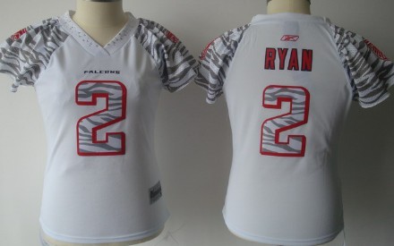 Atlanta Falcons #2 Matt Ryan White Womens Zebra Field Flirt Fashion Jersey 