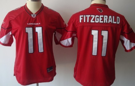 Arizona Cardinals #11 Larry Fitzgerald Red Womens Jersey 
