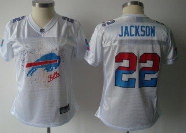 Buffalo Bills #22 Fred Jackson White Fem Fan Womens Jersey 