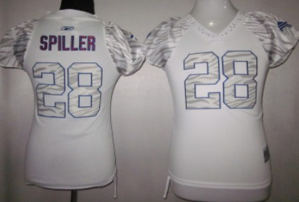 Buffalo Bills #28 C.J.Spiller White Womens Field Flirt Fashion Jersey 