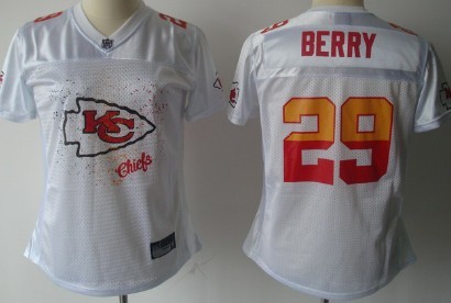 Kansas City Chiefs #29 Eric Berry White Fem Fan Womens Jersey 