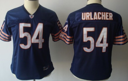 Chicago Bears #54 Brian Urlacher Blue Womens Jersey 
