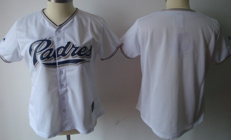 San Diego Padres Blank White Womens Jersey