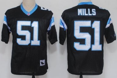 Carolina Panthers #51 Sam Mills Black Throwback Jersey
