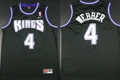 Sacramento Kings #4 Chris Webber Black Swingman Jersey 