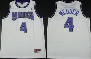 Sacramento Kings #4 Chris Webber White Swingman Jersey 