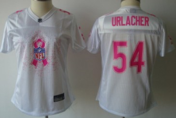 Chicago Bears #54 Brian Urlacher 2011 Breast Cancer Awareness White Womens Fashion Jersey 