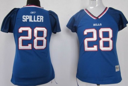 Buffalo Bills #28 C.J.Spiller Light Blue Womens Field Flirt Fashion Jersey 