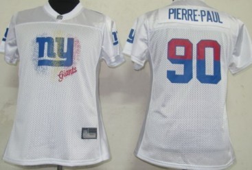 New York Giants #90 Jason Pierre-Paul White Fem Fan Womens Jersey 