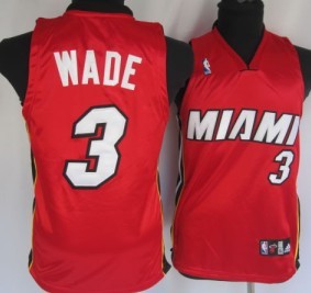 Miami Heat #3 Dwyane Wade Red Kid Jersey