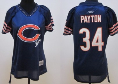 Chicago Bears #34 Walter Payton 2011 Blue Womens Field Flirt Fashion Jersey 