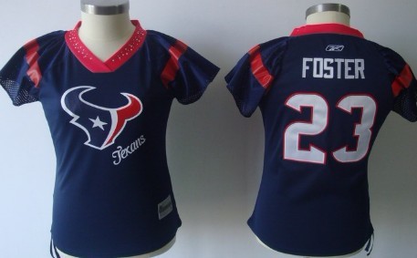 Houston Texans #23 Arian Foster 2011 Blue Womens Field Flirt Fashion Jersey 