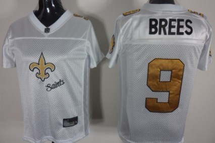 New Orleans Saints #9 Drew Brees 2011 White Stitched Womens Jersey