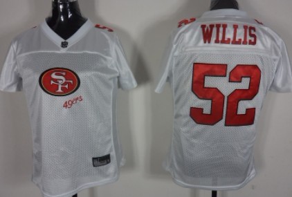 San Francisco 49ers #52 Patrick Willis 2011 White Stitched Womens Jersey 