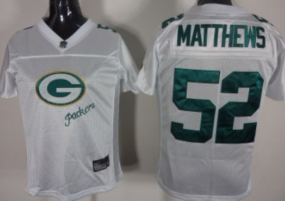 Green Bay Packers #52 Clay Matthews 2011 2011 White Stitched Womens Jersey 