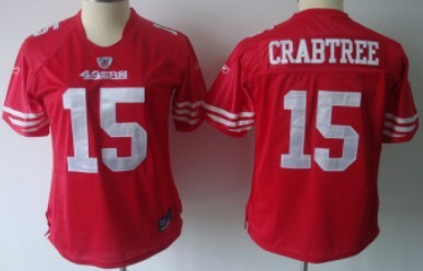 San Francisco 49ers #15 Michael Crabtree Red Womens Jersey
