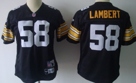 Pittsburgh Steelers #58 Jack Lambert Black Throwback Womens Jersey