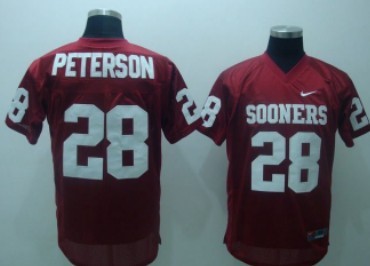 Oklahoma Sooners #28 Adrian Peterson Red Jersey 