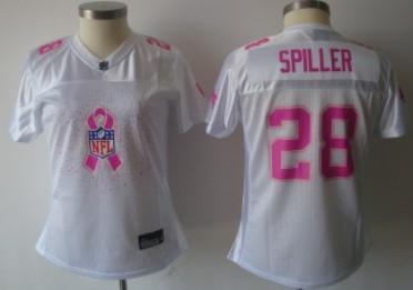 Buffalo Bills #28 C.J.Spiller 2011 Breast Cancer Awareness White Womens Fashion Jersey 