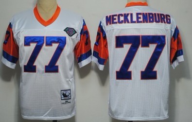 Denver Broncos #77 Karl Mecklenburg White 75TH Throwback Jersey 