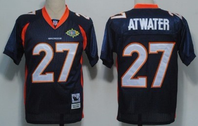 Denver Broncos #27 Steve Atwater Blue Super Bowl Throwback Jersey 