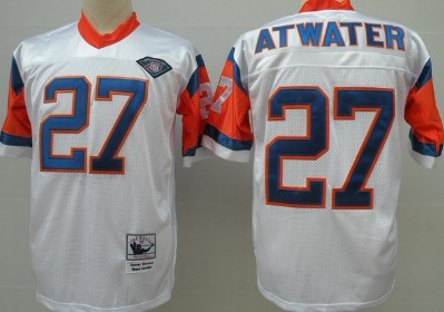Denver Broncos #27 Steve Atwater White 75TH Throwback Jersey 
