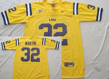 LSU Tigers #32 Martin Yellow Jersey 