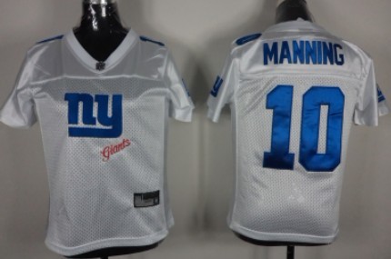 New York Giants #10 Eli Manning 2011 White Stitched Womens Jersey