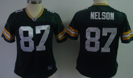 Green Bay Packers #87 Jordy Nelson Green Womens Team Jersey