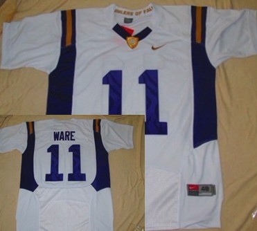 LSU Tigers #11 Spencer Ware White Fighting Jersey 