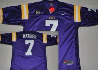 LSU Tigers #7 Tyrann Mathieu Purple Kids Jersey 