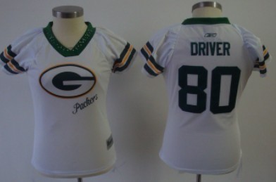 Green Bay Packers #80 Donald Driver 2011 White Womens Field Flirt Fashion Jersey 