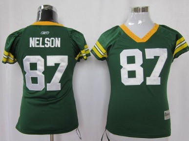 Green Bay Packers #87 Nelson Green Womens Field Flirt Fashion Jersey 