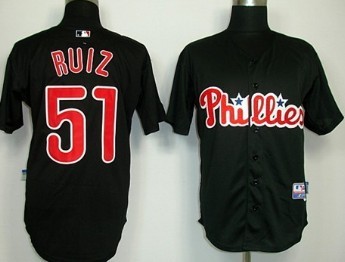 Philadelphia Phillies #51 Carlos Ruiz Black Jersey
