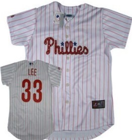Philadelphia Phillies #33 Lee White With Red Pinstripe Womens Jersey