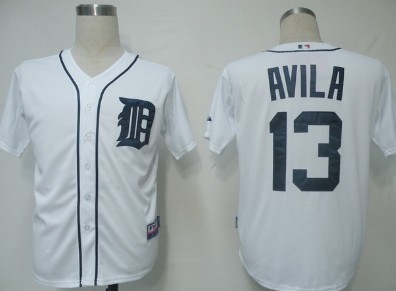 Detroit Tigers #13 Alex Avila White Jersey