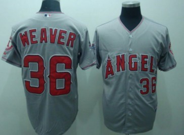 LA Angels of Anaheim #36 Jered Weaver Gray Jersey 