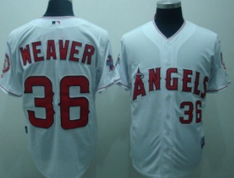 LA Angels of Anaheim #36 Jered Weaver White Jersey 