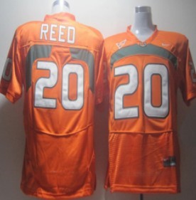 Miami Hurricanes #20 Reed Orange Jersey 