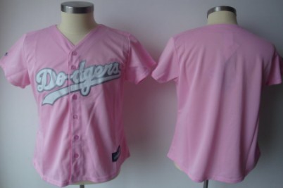 LA Angeles Dodgers Blank Pink Womens Jersey
