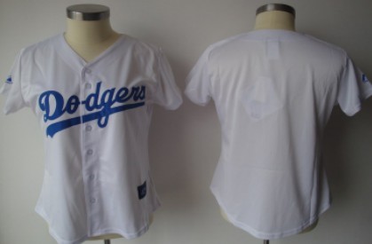 LA Angeles Dodgers Blank White Womens Jersey 