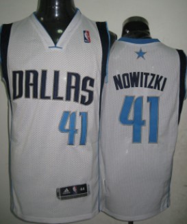 Dallas Mavericks #41 Dirk Nowitzki White Swingman Jersey 