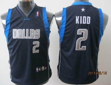 Dallas Mavericks #2 Jason Kidd Navy Blue Kids Jersey