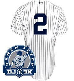 New York Yankees #2 Derek Jeter White DJ3K Patch Jersey