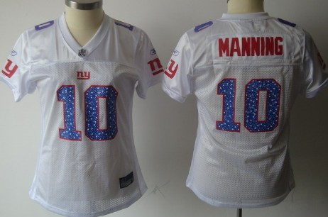 New York Giants #10 Manning White With Blue Womens Sweetheart Jersey