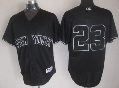 New York Yankees #23 Don Mattingly Black Jersey 