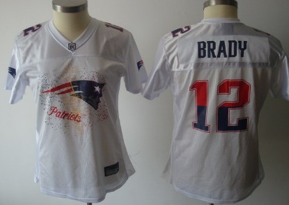 New England Patriots #12 Tom Brady White Fem Fan Womens Jersey