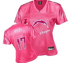 San Diego Chargers #17 Philip Rivers Pink Fem Fan Women Jersey