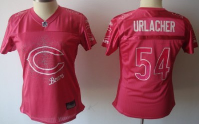 Chicago Bears #54 Brian Urlacher Pink Fem Fan Womens Jersey 