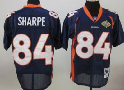 Denver Broncos #84 Shannon Sharpe Blue Super Bowl Throwback Jersey 